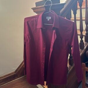Boys Gilberti burgundy size 12 dress shirt